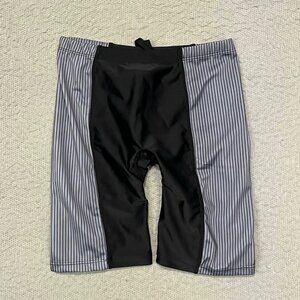 XIOKER JAMMERS BIKER RUNNING SHORTS MEN SZ MED BLACK/ GRAY  with STRIPED SHORTS